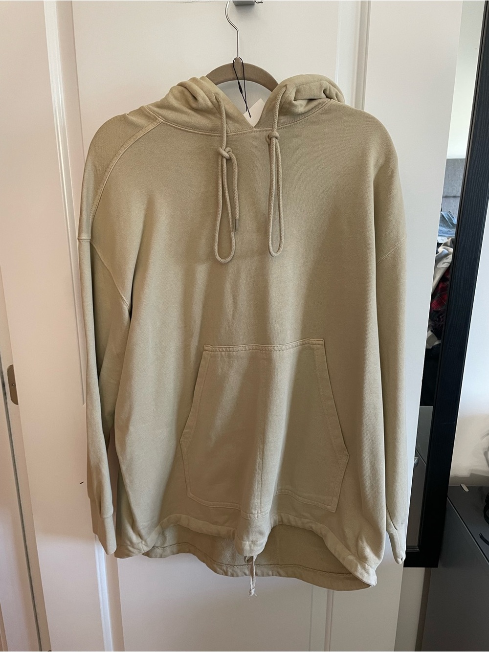 Zara Hooded Pullover Sweatshirt in Light Beige